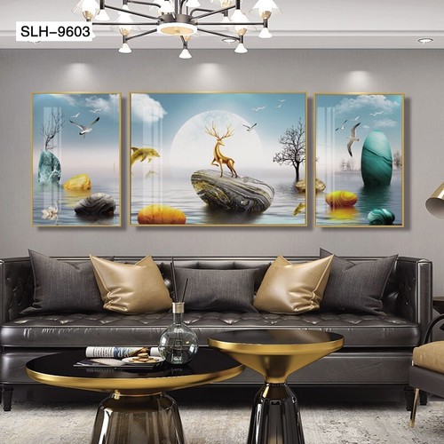 Wall Art Picture CRYSTAL PORCELAIN PAINTING WITH ALUMINUM FRAME cm 50x70 70x70 - Picture 3 of 23