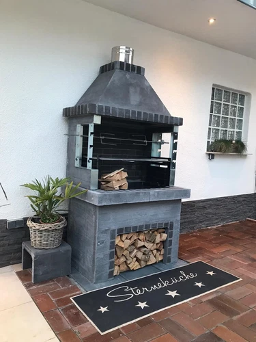 Bildhübscher Steingrill Grillkamin Naturstein  0,90x0.76m auch ohne Verblendung! - Bild 7 von 19