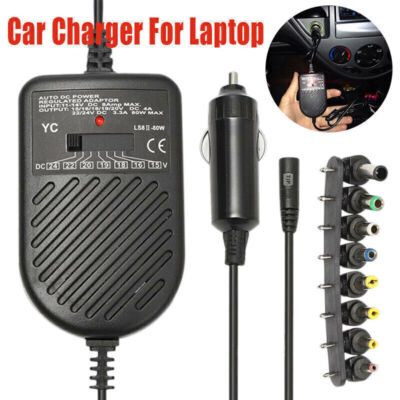 Universal KFZ Ladegerät Für Laptop Notebook Auto Netzteil Adapter 80W 15V-24V AO