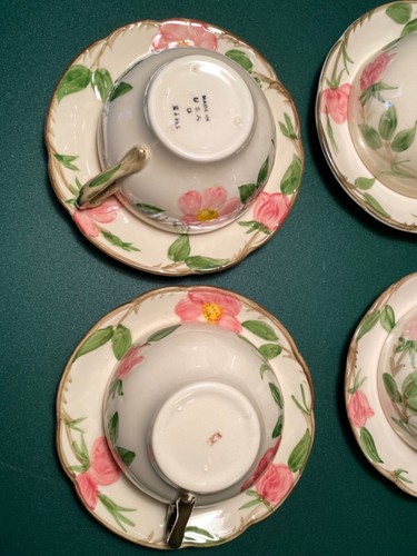 (4) Franciscan DESERT ROSE Cup & Saucers Hand Decorated VINTAGE USA -MINT - Picture 9 of 12