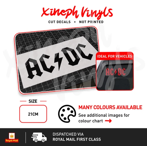 ACDC AC DC vinyl sticker decal car cd guitar band logo van truck Window Optional