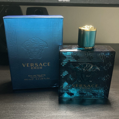 Versace Eros Eau de Toilette Spray 3.4 fl oz Regular Size Eros Fragrance