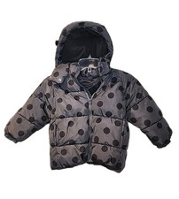 ZARA Kids Puffer Jacket Size 4-6 Years Gray Hooded Zip-Up