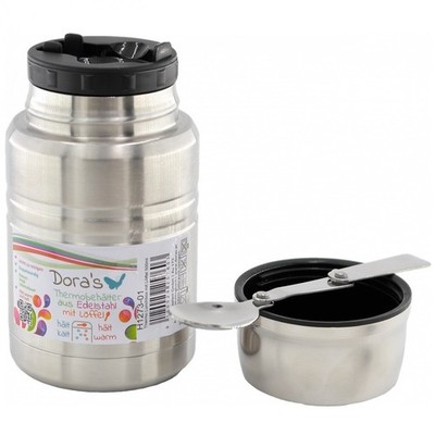 Dora's Thermo Lunchbox 750ml Edelstahl Isolierbehälter Warmhaltebox mit Löffel