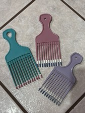 80s 90s Vintage Goody Style Set of Color Dip Pick Hair Lift Comb Pick