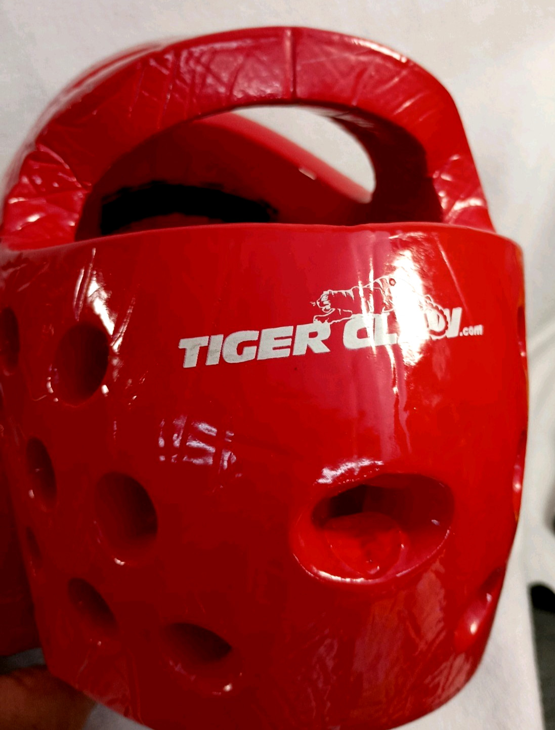Tiger Claw Sparring Protective Head gear & punches Pads, youth sm Taekwondo red