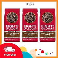 Eight O'Clock Coffee Medium Roast Whole Bean 100% Colombian Peaks Coffee