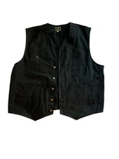 Wyoming Traders Men's 2XL Black COTTON Vest. Holster On Both Sides Of Vest.
