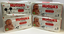 Huggies Snug  Dry Baby Diapers, Disney, Size 1 8-14lbs , 38ct, Lot of 4