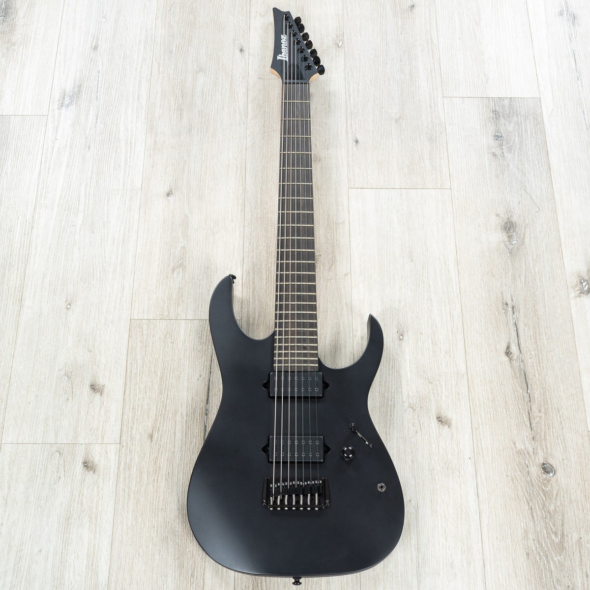 Ibanez RGIXL7BKF RG Iron Label Guitar, Ebony Fretboard, Black Flat
