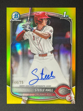 STEELE HALL /75 YELLOW 1ST ON CARD AUTO AUTOGRAPH 2025 BOWMAN DRAFT CHROME REDS