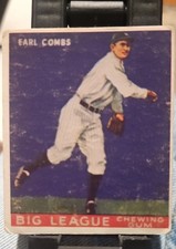 1933 Goudey Big League Chewing Gum - R319 Earle Combs #103 (RC)