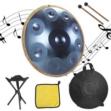Handpan Drum 18 inch 9 Notes G Minor 440Hz with Mallet & Stand