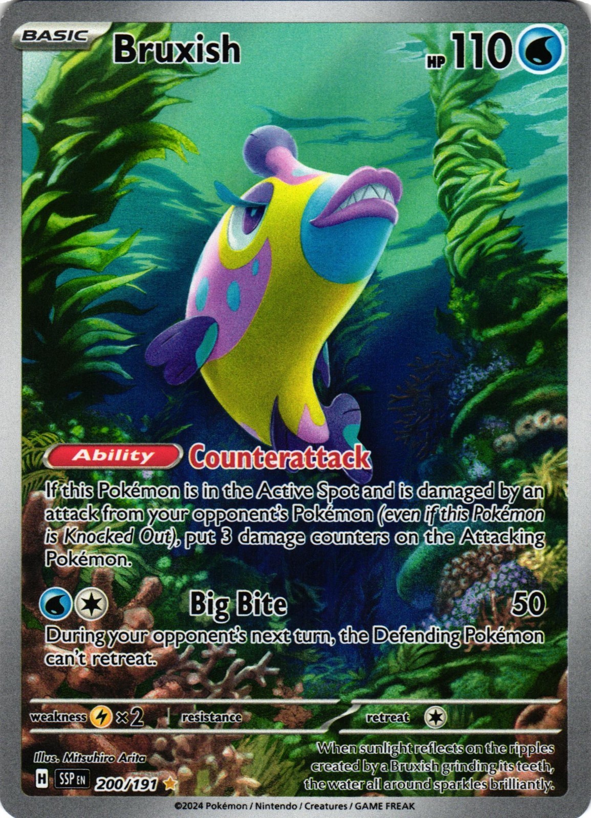 Pokemon TCG Surging Sparks Bruxish Illustration Rare 200/191 NM