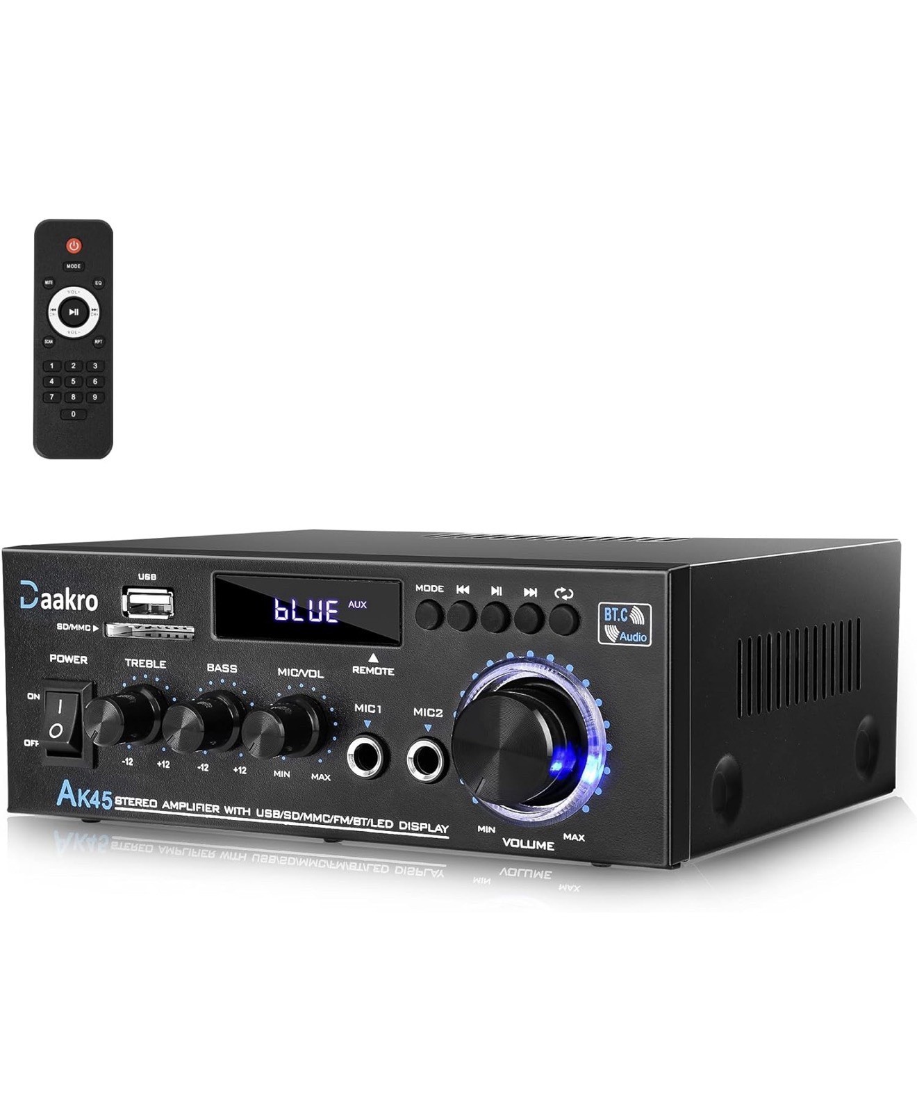 AK45 Stereo Home Audio Amplifier with 5.0 Bluetooth Receiver