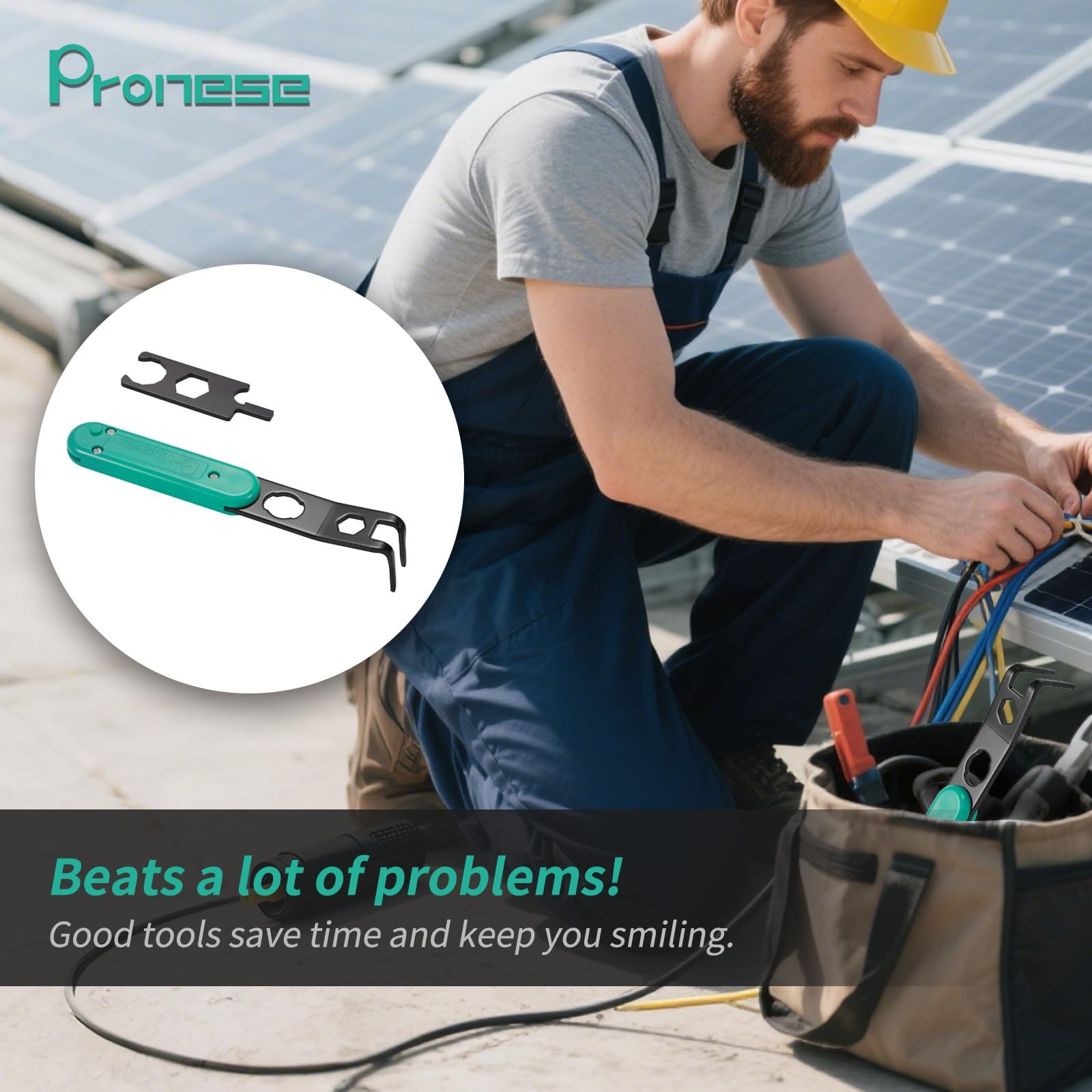 Pronese Metal Solar Mc4 Disconnect Tool made by Heavy-Duty Steel, Spring-Load...