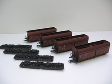 4 stück Piko Erzwagen gealtertOOtru/OOmtu,Selbstentladewagen DR EP IV DC 1:87 H0