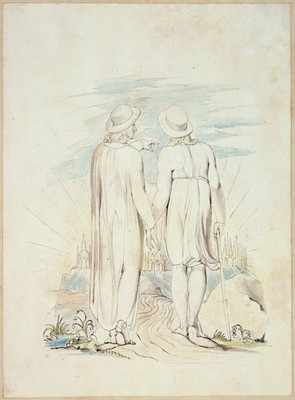 William Blake - Illustrationen zu Robert Blairs Grab komponiert 1805 5 Wand Conte