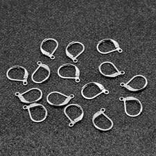 NEW 100PCS 925 Sterling Silver Earring Hooks Leverback Ear Wire Jewelry Findings