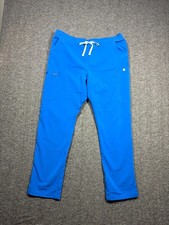 FIGS Technical Collection Yola Scrub Pants Women's L Royal Blue Medical Nursing