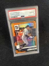 PSA 10 GEM MINT 2022 DONRUSS HOLO ORANGE AARON JUDGE IMPOSSIBLE TO GRADE POP 2