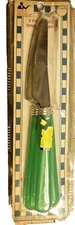 Bakelite Plastic Neon Green Dinner Knife By Handy Helpers NEW NIP Vtg