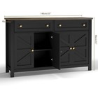 Farmhouse Sideboard Buffet Storage Cabinet Cupboard W/ 2 Drawer for Home Kitchen
