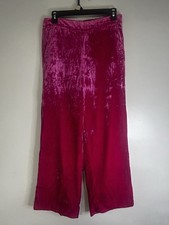 J. Crew Women s Pink Velvet Peyton Pull On Pants Cropped Elastic Waist Size 6