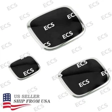 ECS RACING 3pcs Jdm Black Front Rear Steering Badge Emblem For CRV 2017-2024