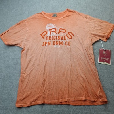 PRPS Shirt 3XL Gray Orange Logo 100% Cotton Made in Portugal NEW
