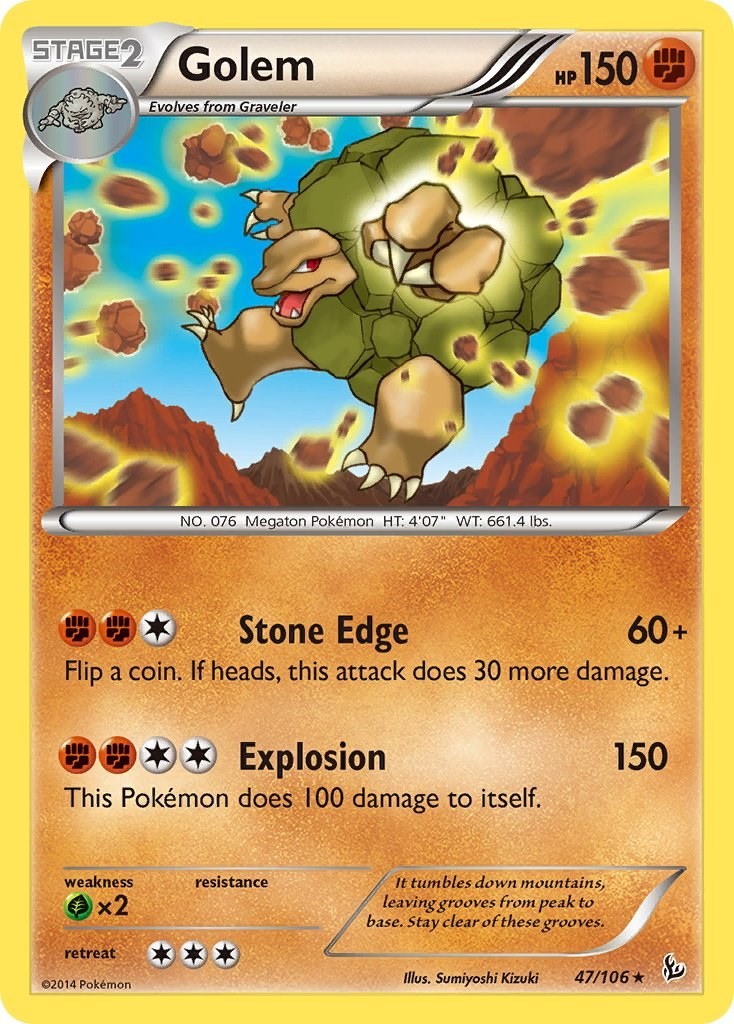 Pokemon - Golem - [FLF - 47/106 Lightly Played]