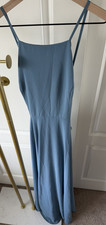 Lulus Blue Maxi Dress Square Neck Strappy Sleeveless Long Size M