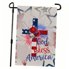 God Bless America Stars and Stripes Garden Flag, Memorial Day 4th of July