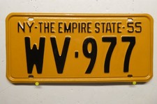 1955 New York License Plate, Restored