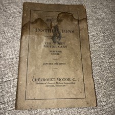 Original 1924 Chevrolet Superior Owners Instruction Manual Book Booklet Chevy Original 1924 Chevrolet Superior Owners Instruction Manual Book Booklet Chevy