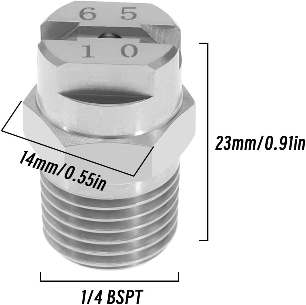 The Lord of the Tools 5PCS Flat Fan Spray Tip 1/4BSPT Male Thread Nozzle... 