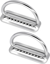 2-Pack Stainless Steel Weight Belt Retainer with D-Ring for Scuba Diving