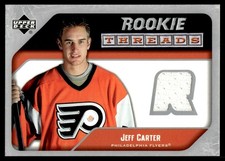 2005-06 Upper Deck Rookie Threads Jersey Jeff Carter RC #RT-JC
