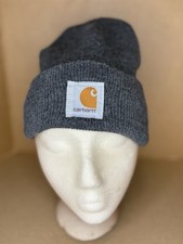 Carhartt Gray Knit Beanie Hat Acrylic One Size Made In USA Mens or Womens Unisex