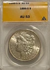 1886 S Morgan Silver Dollar ANACS AU53 Tougher Date Morgan