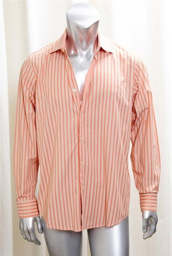 HUGO BOSS Orange Stripe Button Down Dress Shirt sz.L