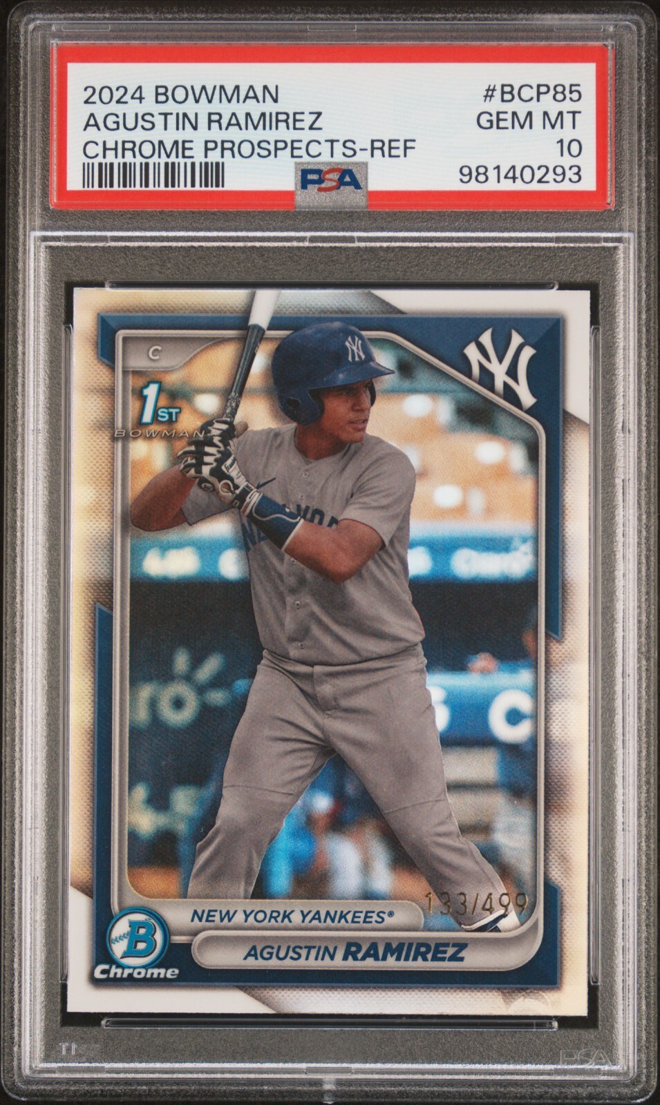2024 1st Bowman Chrome Agustin Ramirez Refractor /499 PSA 10 Gem Mint