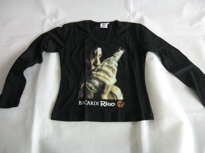 Bacardi Rigo Langarm Shirt Größe M  in schwarz  siehe Foto