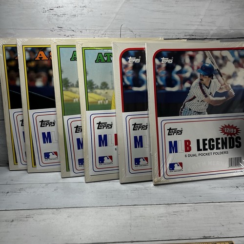 6 Packs 6 MLB Legends Dual Pocket Folders Topps Baseball Card Legends 1988 NEW