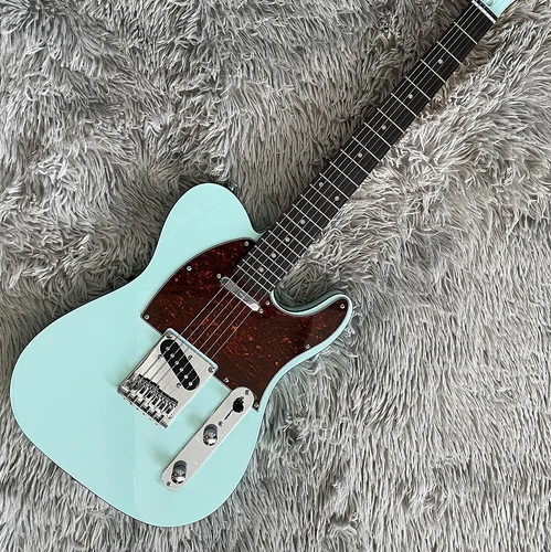 Custom TL Electric Guitar Light Green S-S Pickup Fixed Bridge Rosewood Fretboard