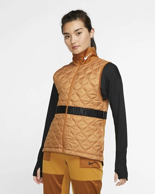 Nike Aerolayer Womens Running Vest BV3869-857 Burnt Sienna-Size S or M 