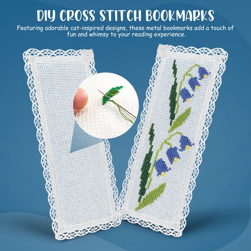 10Pcs Embroidery Book Marks Diy Handmade Cross Stitch Blank Bookmarks - Picture 8 of 11