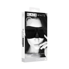 Shots Ouch Black White Satin Curvy Eye Mask w/Elastic Straps Black