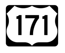 3" us route 171 highway sign road bumper sticker decal usa made