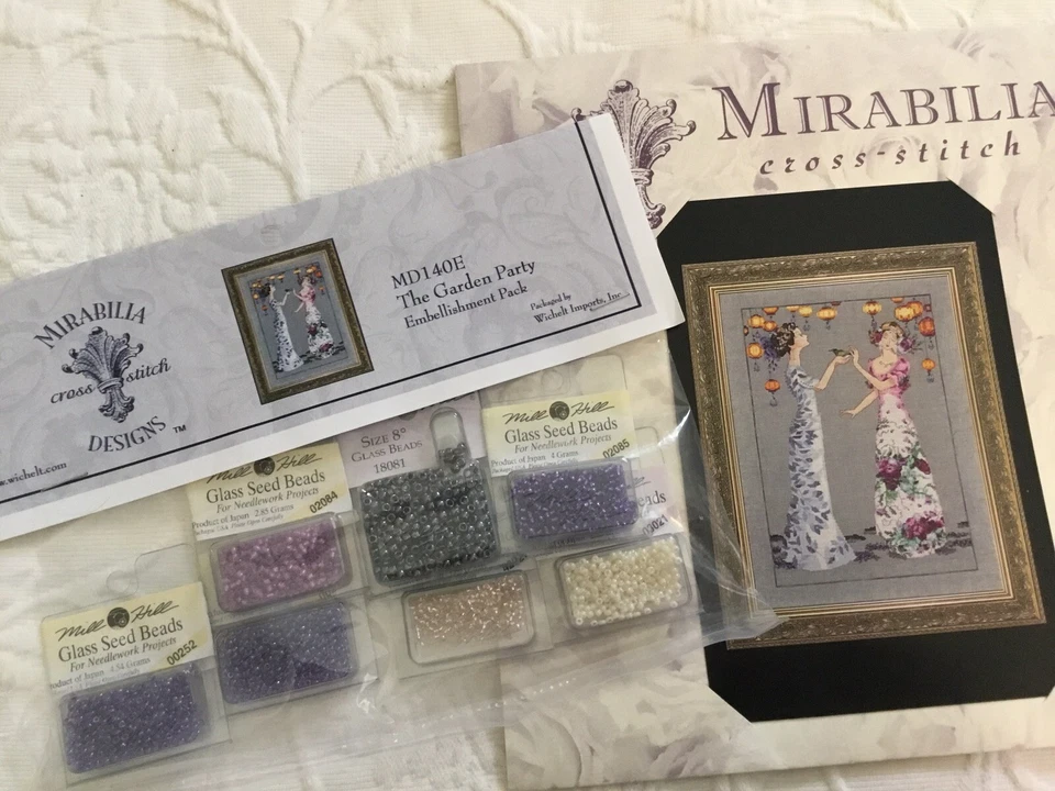 MD140 "The Garden Party" Mirabilia Cross Stitch Chart With Embellishment Pack - Image 2 of 4